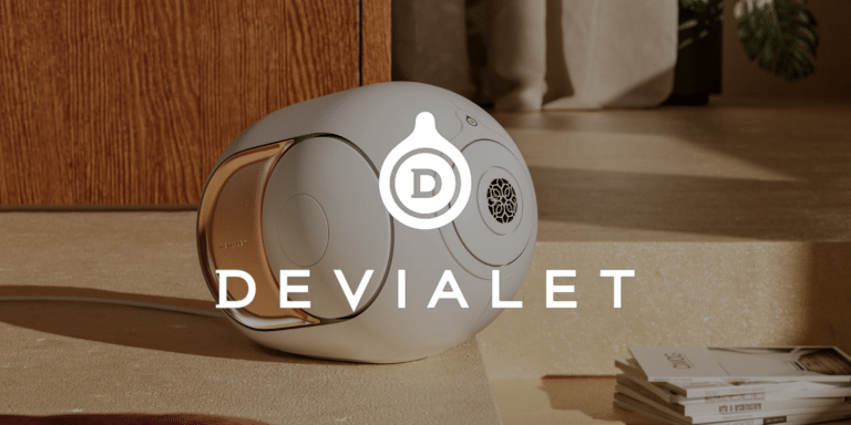 enceinte devialet et logo de l'entreprise